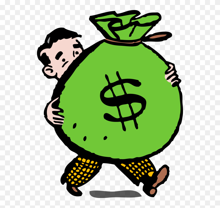 Human Behavior,plant,food - Man With Money Bag Clipart - Png Download