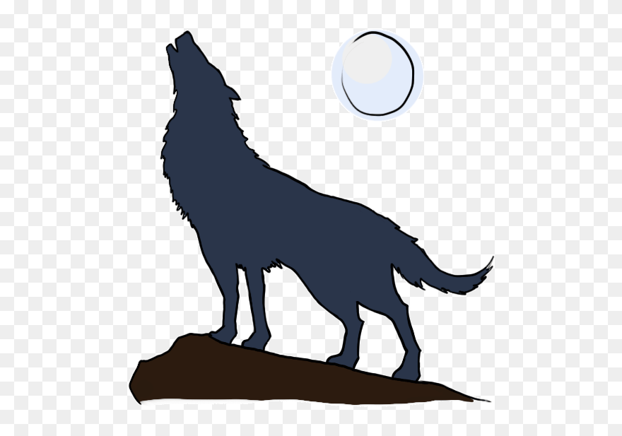 How To Draw A - Howling Wolf Cartoon Drawing Clipart