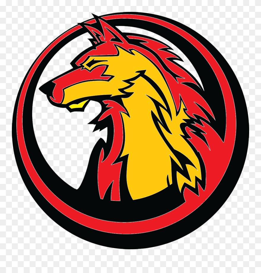 Red And Yellow Wolf Clipart