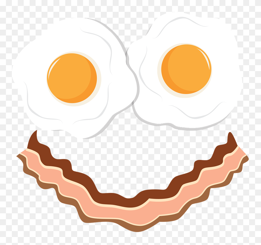 Bacon And Eggs Smile Wall Sticker - Ovos Com Bacon Png Clipart