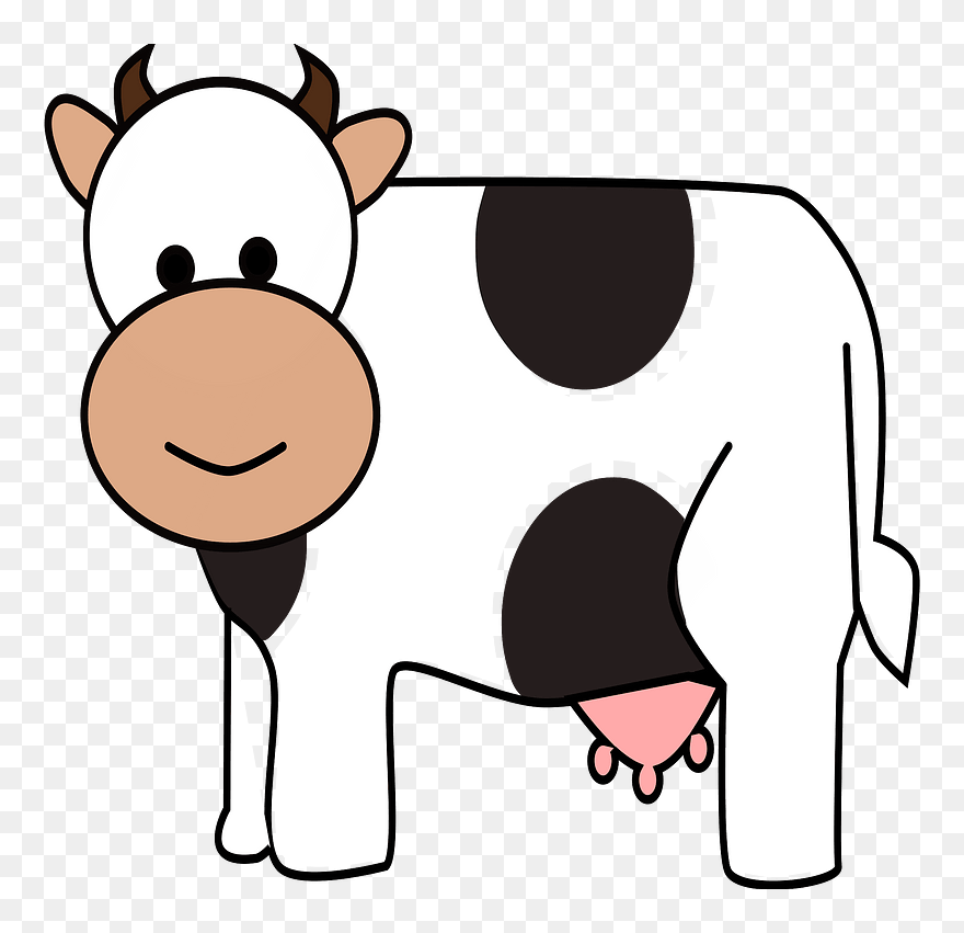 Smiling Cow Clipart - Happy Cow Transparent - Png Download