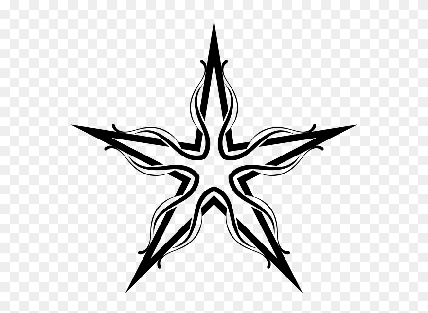 Stylized Star Line Art - Illustration Clipart