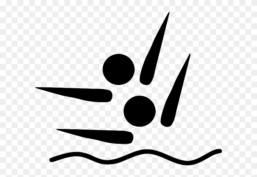 Symbol, Cartoon, Symbols, Swimming, Sports, Logo - Synchronized Swimming Clip Art - Png Download