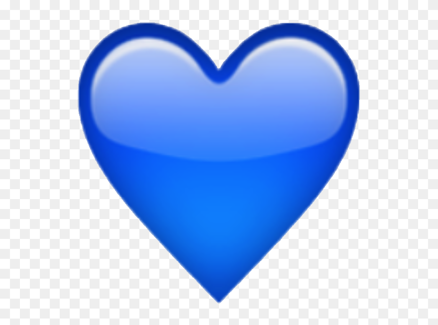 Transparent Blue Heart Emoji Clipart