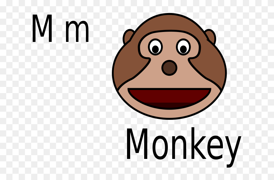 M For Monkey - Clip Art - Png Download