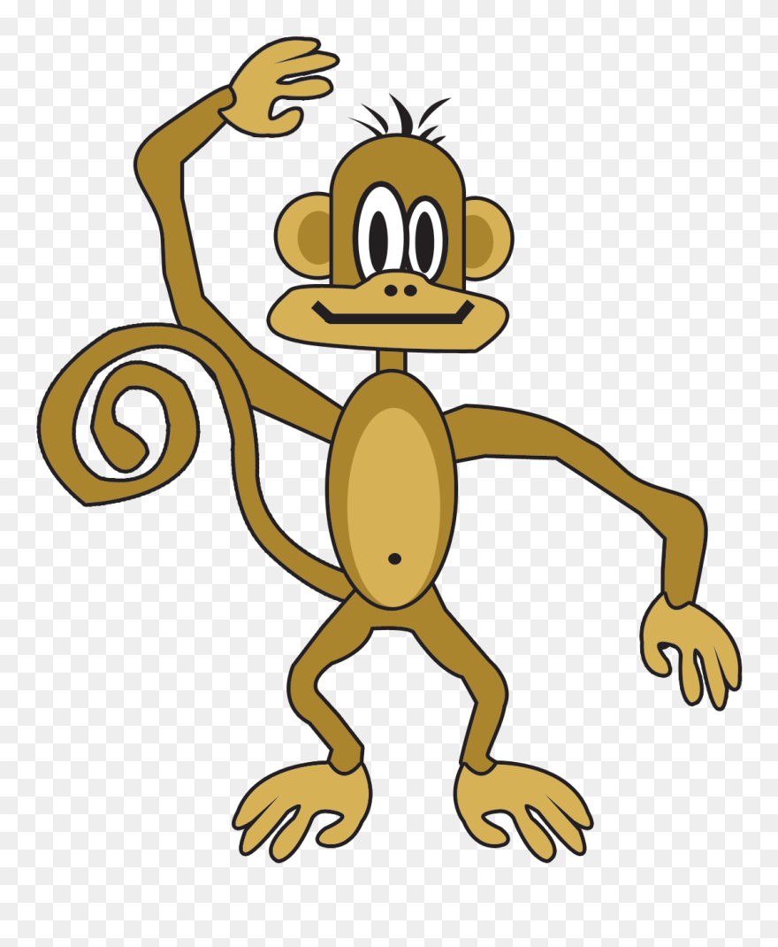 Brown Monkey Clipart Free Digital Download For Scrapbook - Animal Cartoon Tropical Rainforest - Png Download