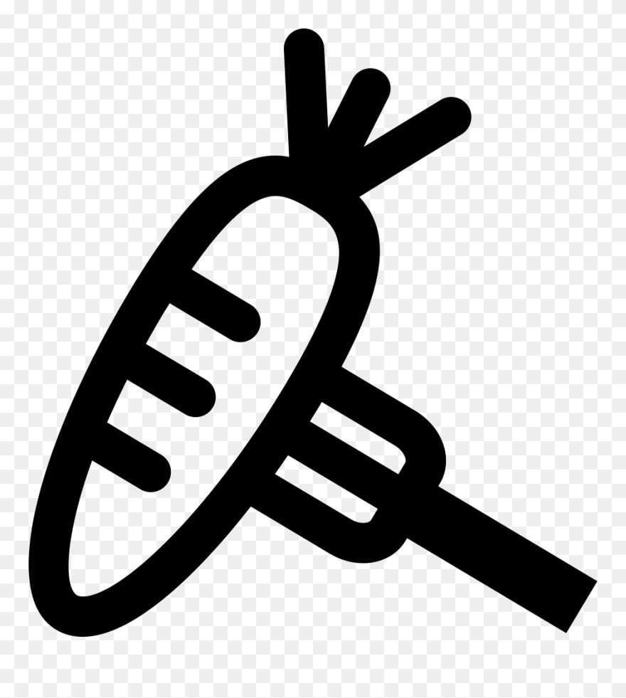 Fork With A Carrot Outline - Zanahoria Con Tenedor Clipart