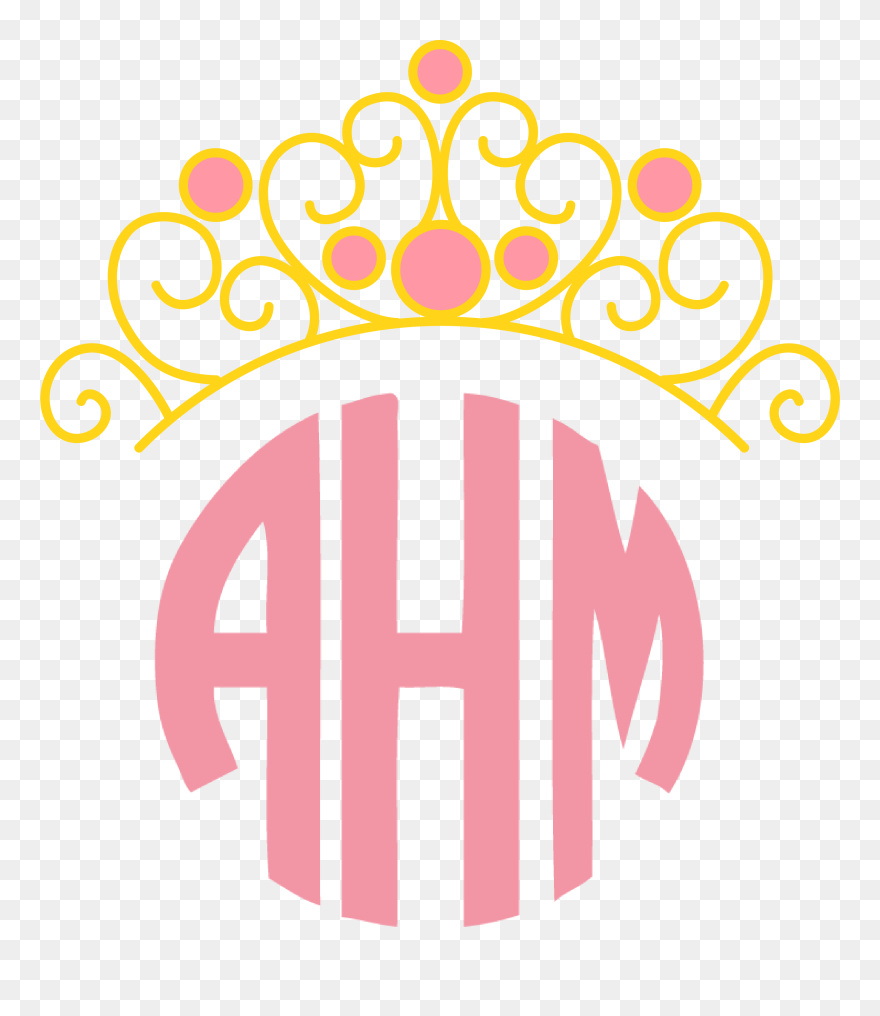 Princess Crown Monogram Topper - Monogram Initials Clipart