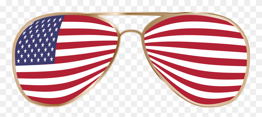 Sunglasses,vision Care,eyewear - American Flag Glasses Png Clipart