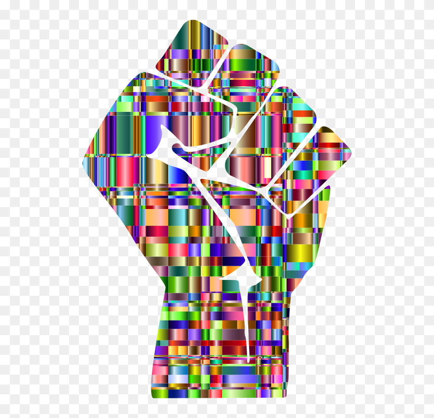 Checkered Chromatic Fist - Icon Clipart