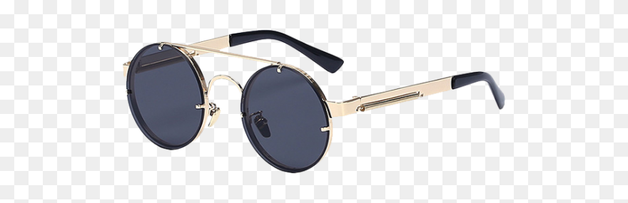 Sunglasses Ray-ban Metal Mirrored Goggles Round Clipart - Sunglasses - Png Download