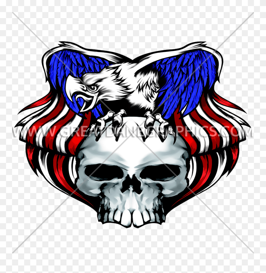 Clipart Skull Eagle - Eagle Skull Design Graphic Illustration - Png Download