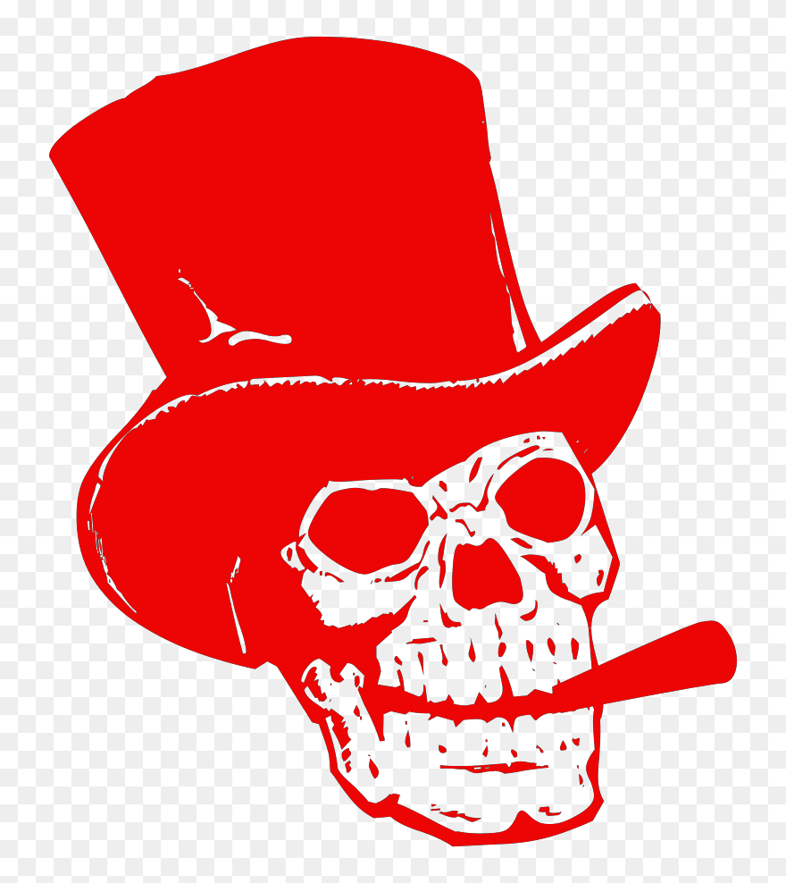 Skull With A Cowboy Hat Transparent Background Clipart