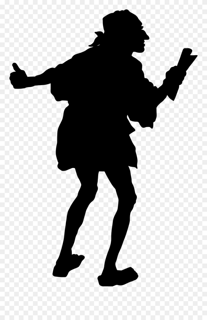 Silhouette Person Black And White - Pirate Silhouette Clipart