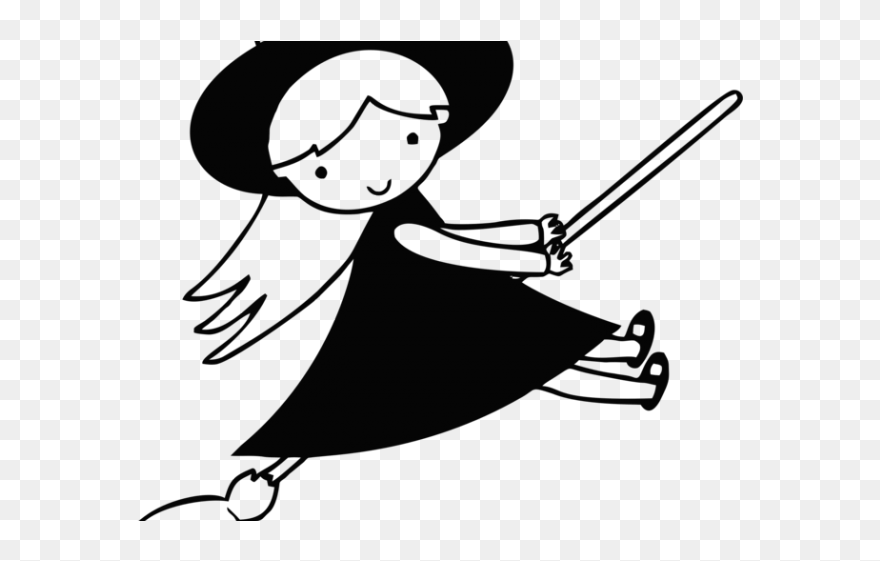 Cartoon Witch Cliparts - Clipart Witch Flying - Png Download