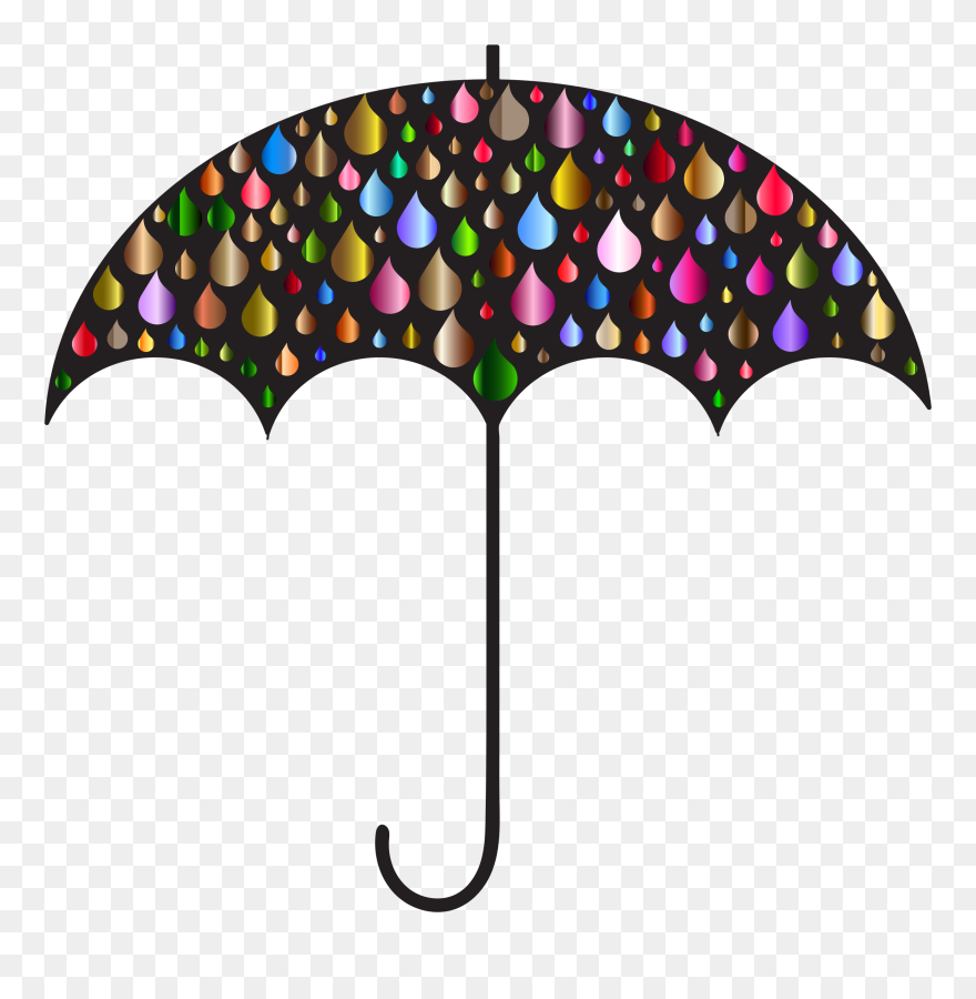Raindrop Clipart Umbrella - Rain Drop Umbrella Clip Art - Png Download