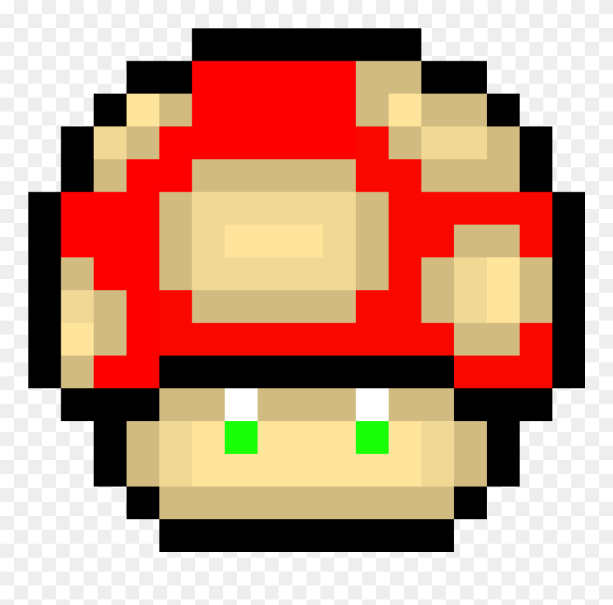 Transparent Mario Mushroom Png - Pixel Art Super Mario Clipart
