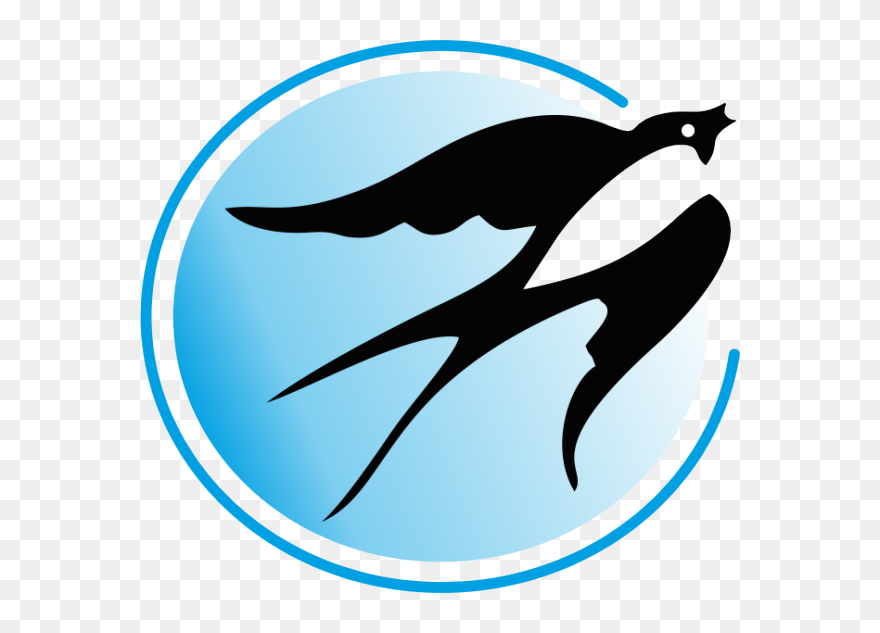 Stencil Drawing Barn Swallow Silhouette - Swallow Svg Clipart