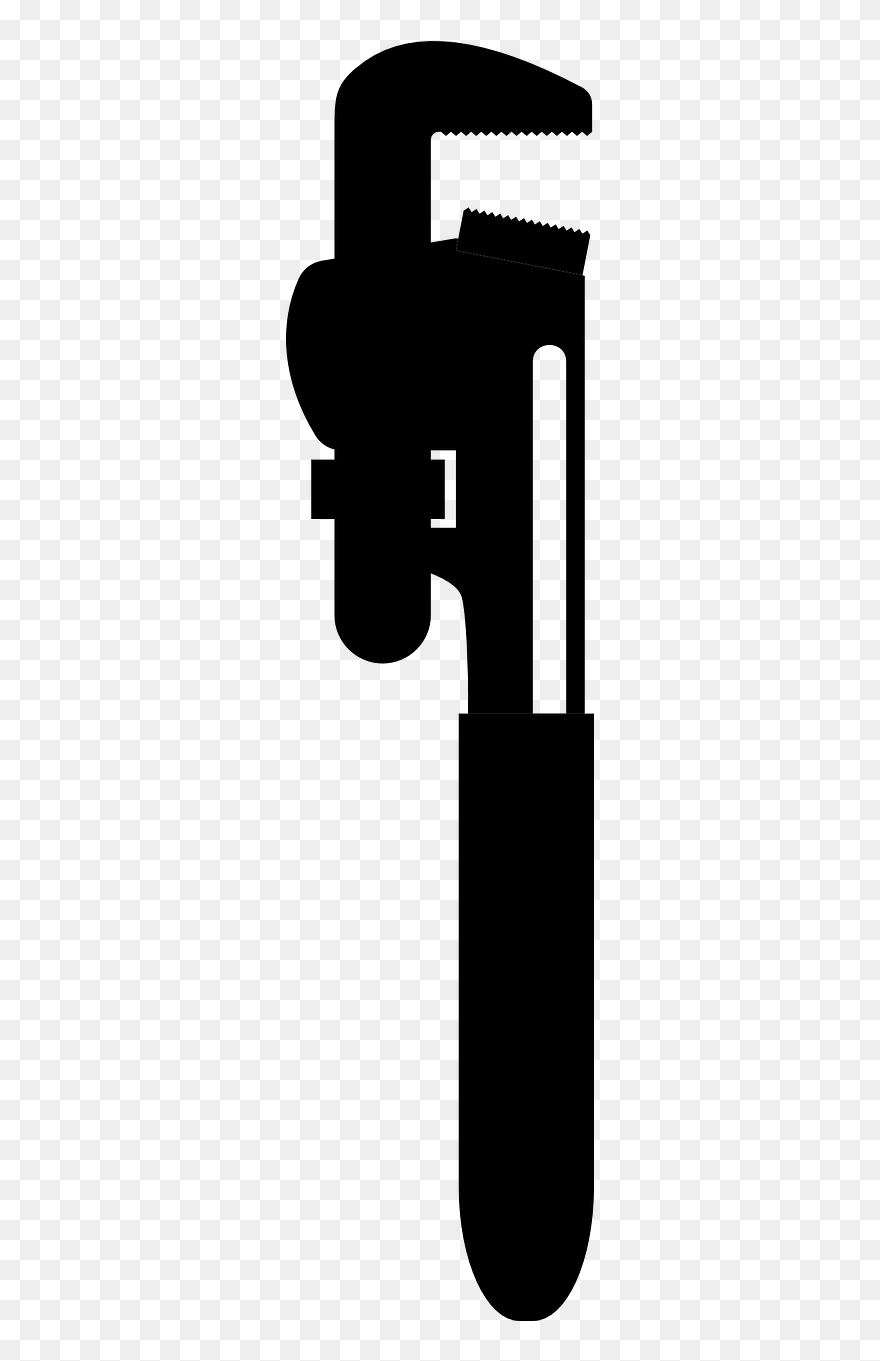 Clamp Fastening Device Tool Free Photo - Silhouette Pipe Wrench Clipart - Png Download