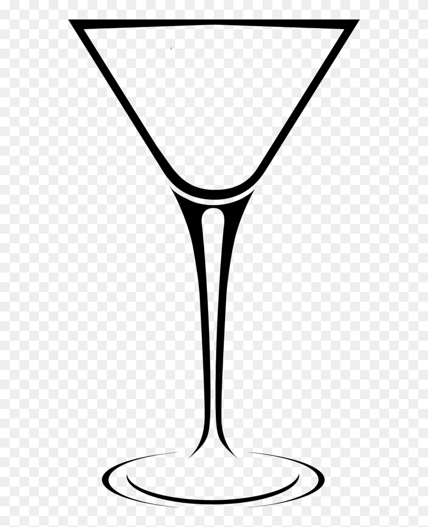 Transparent Martini Black And White Champagne Stemware - Clip Art Champagne Glass - Png Download