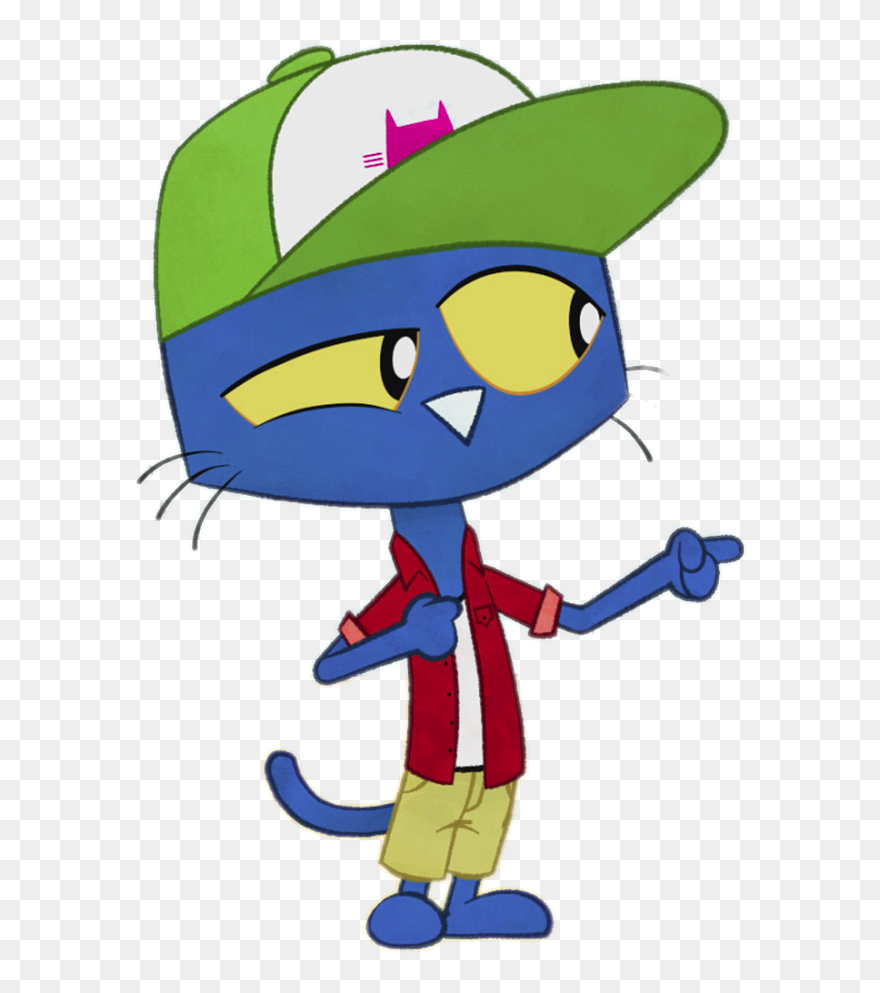Pete The Cat Wearing Cap - Cartoon Clipart
