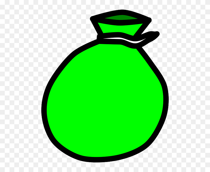 Outline, Cartoon, Empty, Money, Notes, Bags, Free - Bag Clip Art - Png Download