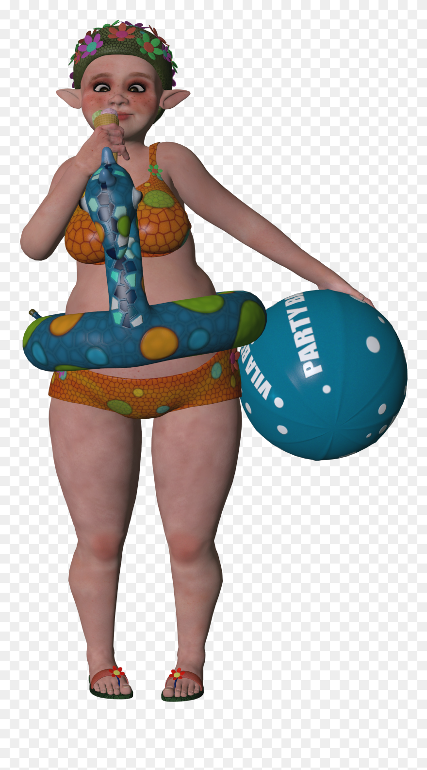 Gambar Wanita Bikini Dengan Bola Pantai Clipart