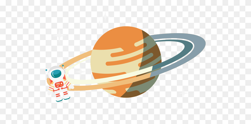 Saturn Clipart Orange - Graphic Design - Png Download