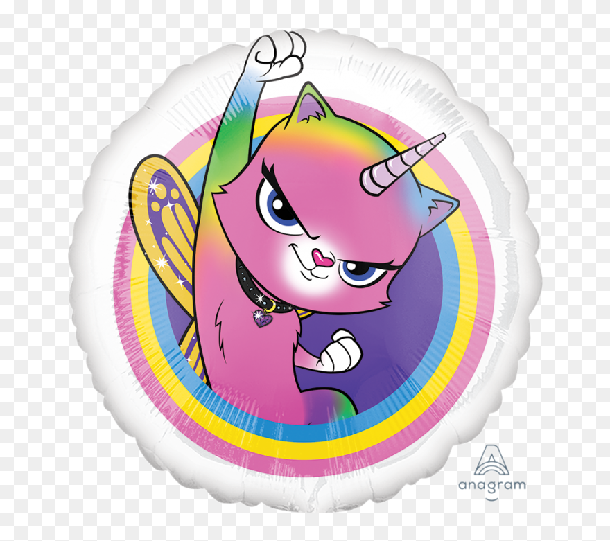 Transparent Shimmer And Shine Clipart Png - Gata Unicornio Mariposa Arcoiris Tiernos