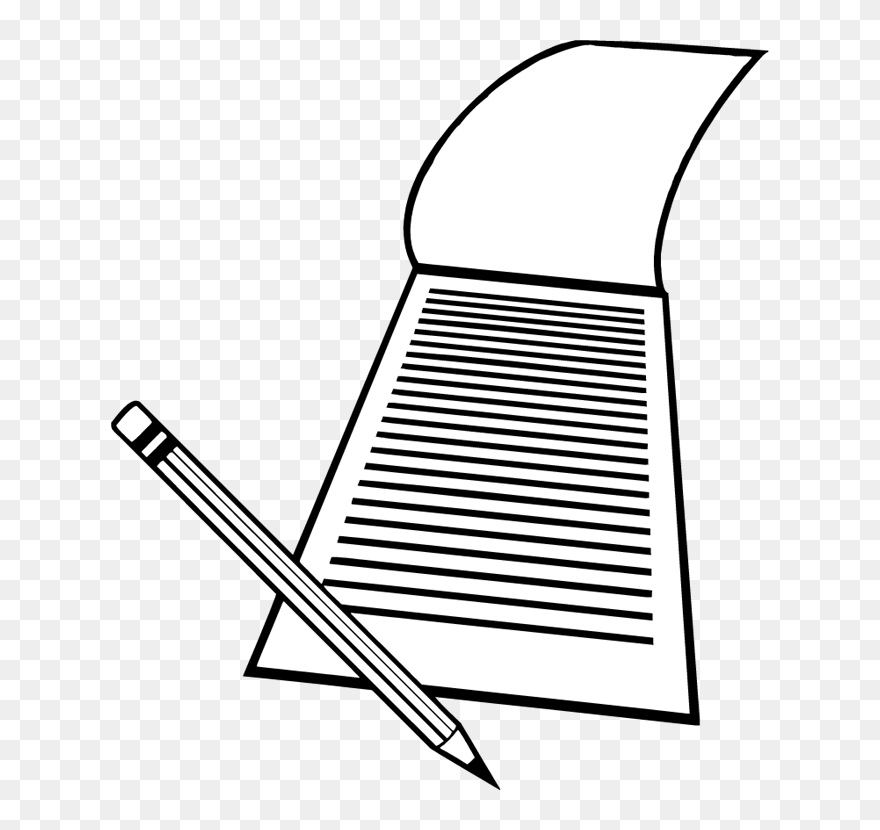 Paper And Pencil Clipart Black And White - Png Download