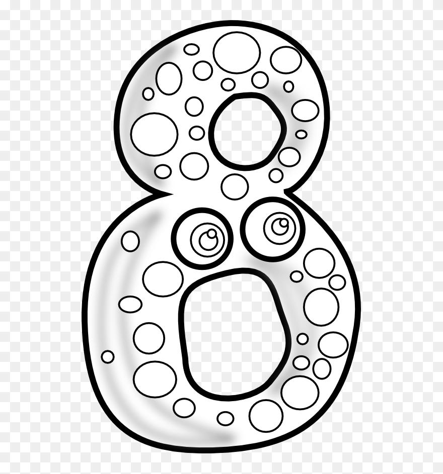 Number Clip Art Black And White - Number 8 Clip Art Black And White - Png Download