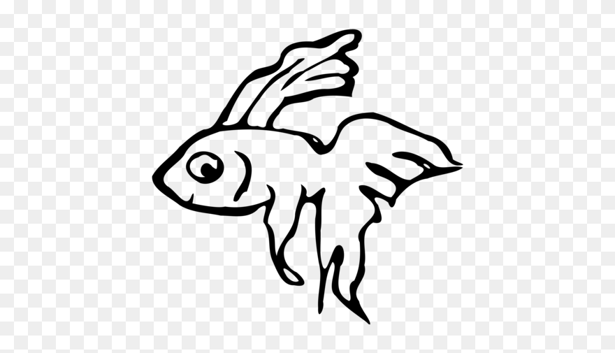 Art,monochrome Photography,fish - Beta Fish Clip Art - Png Download