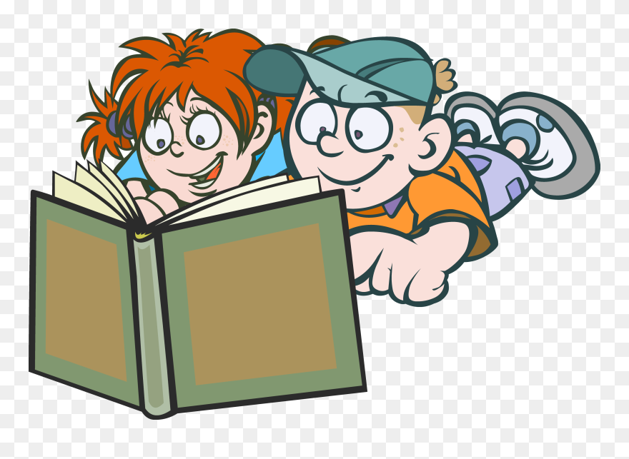 Transparent Clipart Reading Books - Kartun Membaca Png