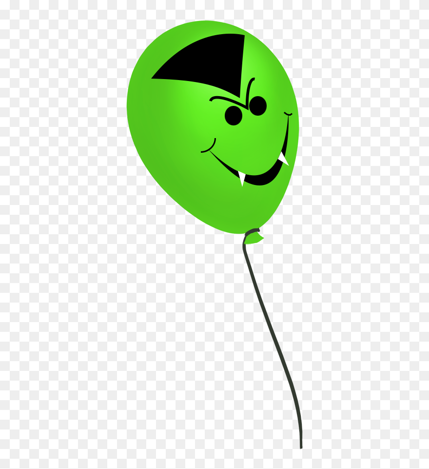 Green Vampire Balloon For Halloween - Smiley Clipart