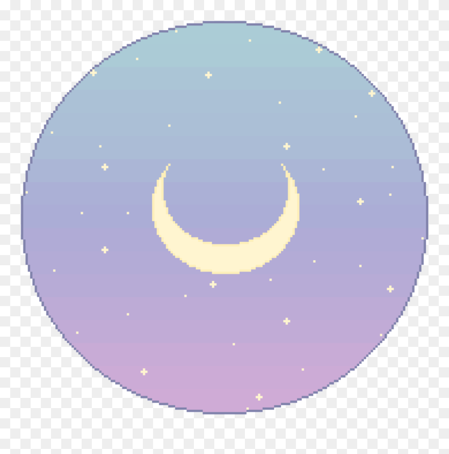 Transparent Night Sky Clipart - Pixel Art Moon Png