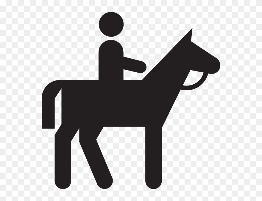 Horse&rider Equestrianism Trail Riding Clip Art - Stick Figure Riding A Horse - Png Download