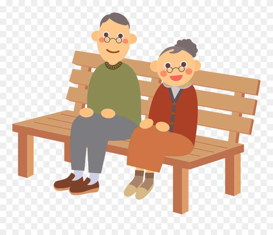 Cartoon Sitting On Bench Chair Png Clipart