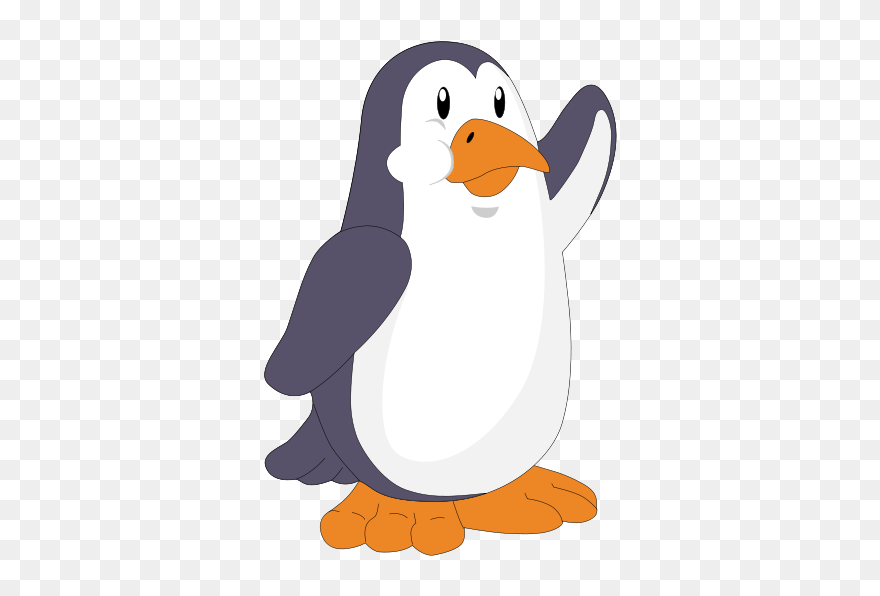 Free Clip Art "tux Asleep - Penguin Waving By Animation - Png Download