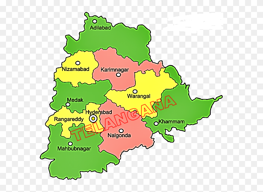 Telangana State 10 Districts Clipart