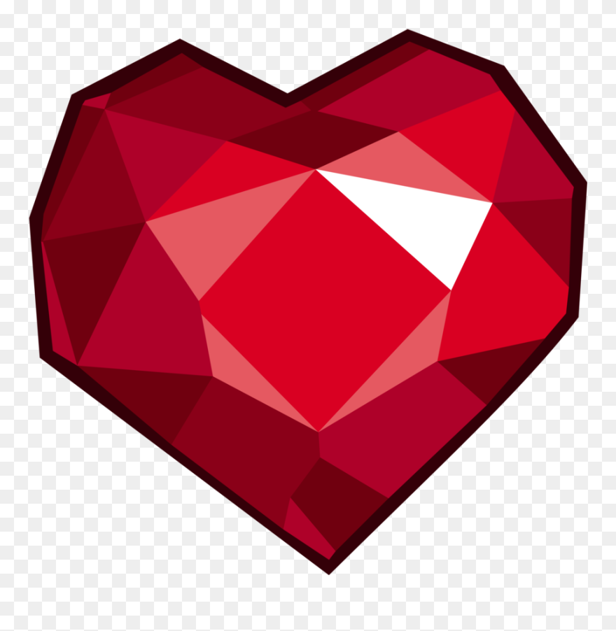 Ruby Stone - Heart Shaped Gem Art Clipart