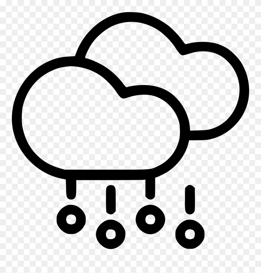 Cloud Clouds Hail Stone Rain Rainfall - Snowy Clipart Black And White - Png Download