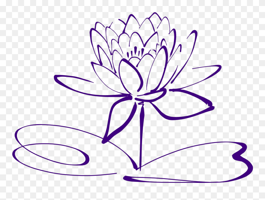 Purple Lotus Flower Clipart - Png Download