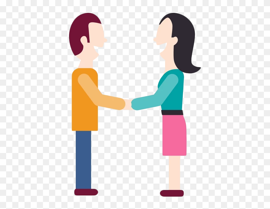Men And Women Shake Hands Silhouette Png Download - Woman And Man Shake Hands Clipart
