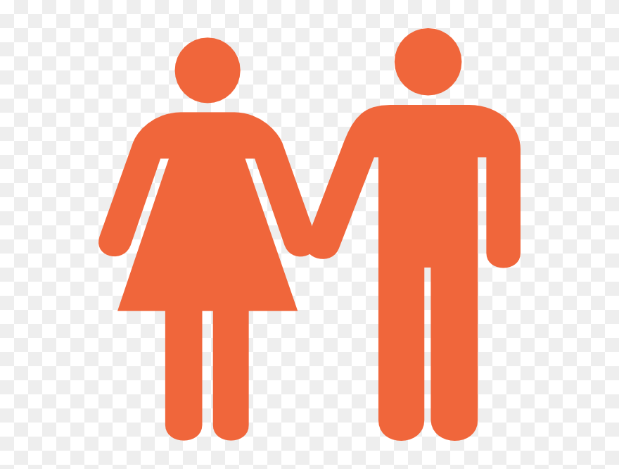 Man And Woman Bathroom Silhouette Clipart