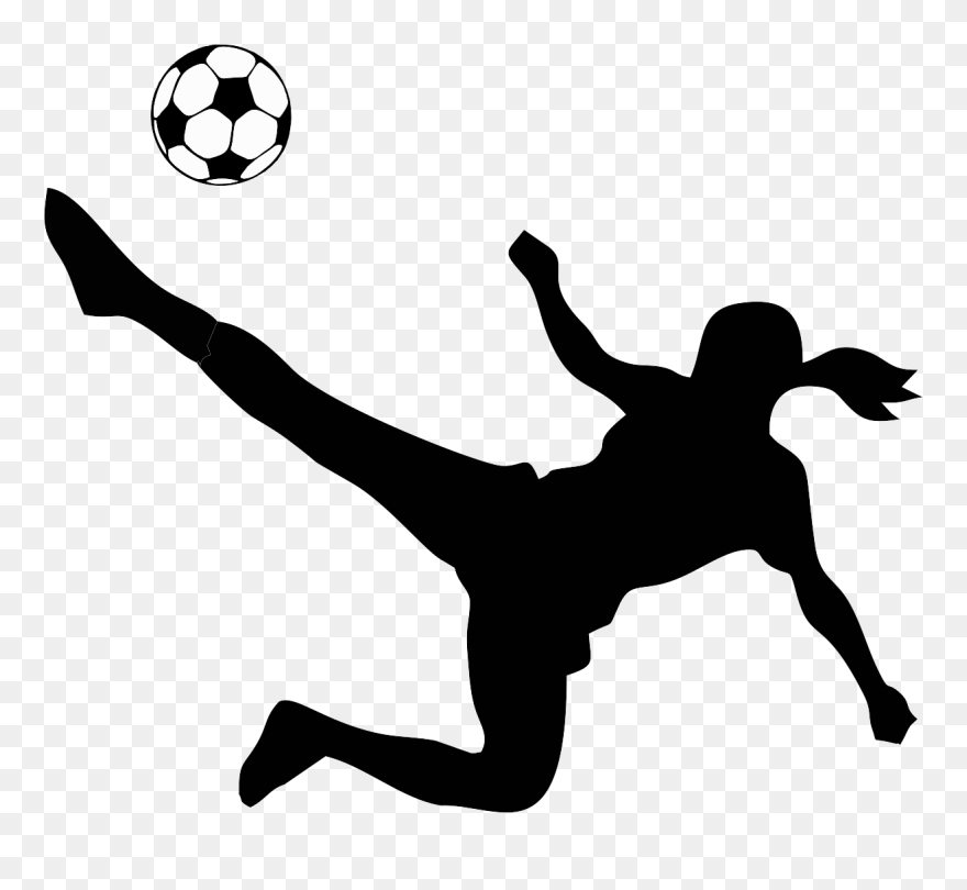 Football Player The James Young High School Women"s - Girl Kicking Soccer Ball Clip Art - Png Download