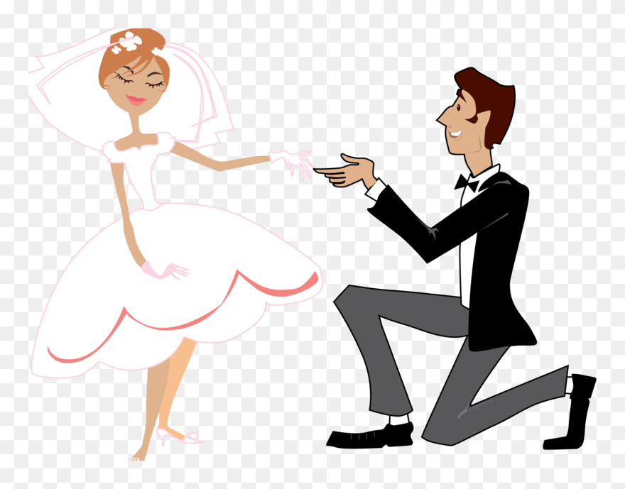 Romantic Time Couple Romance - Bride And Groom Clipart