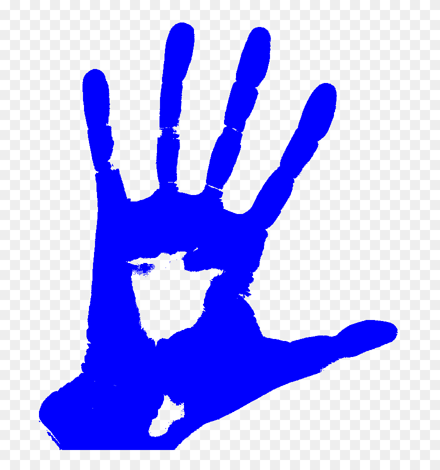 Blue Left Hand - Left Handed Png Clipart