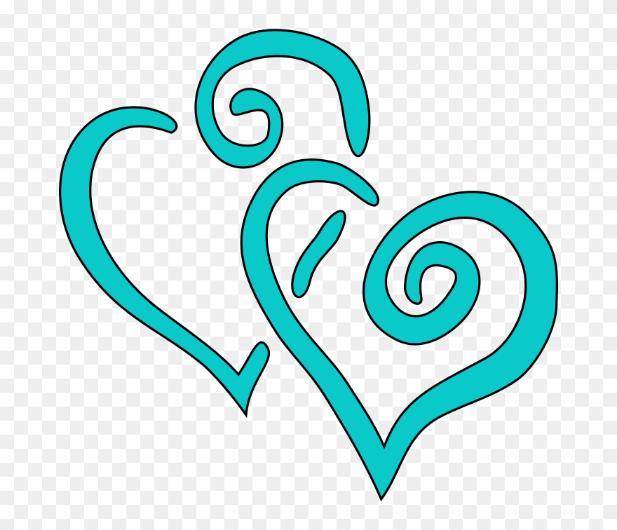 Teal Intertwined Hearts Svg Clip Arts - Valentines Card In German - Png Download