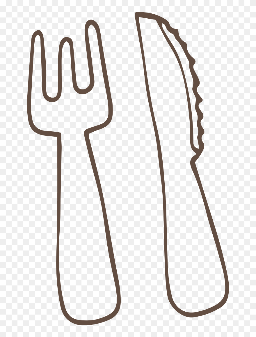 Knife And Fork Drawing - Food Clipart