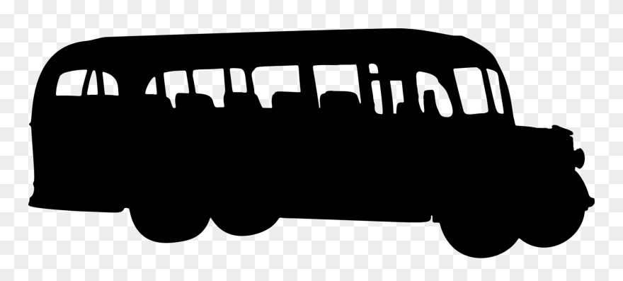 Silhouette,monochrome Photography,hand - Silhouette Bus Clipart - Png Download